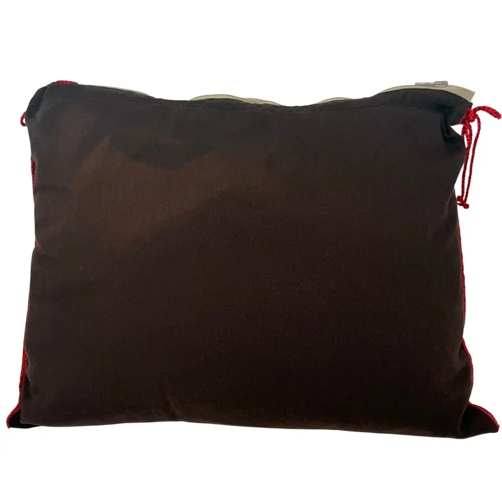 Upcycled Accent Pillow 14x18 Made from Authentic Dust Cover Brown